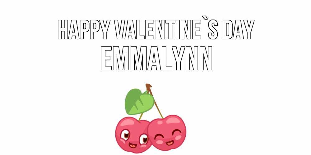 Greetings card с именем, Emmalynn Happy Valentine`s Day 14 февраля день всех влюбленных Greetings with text for free download 